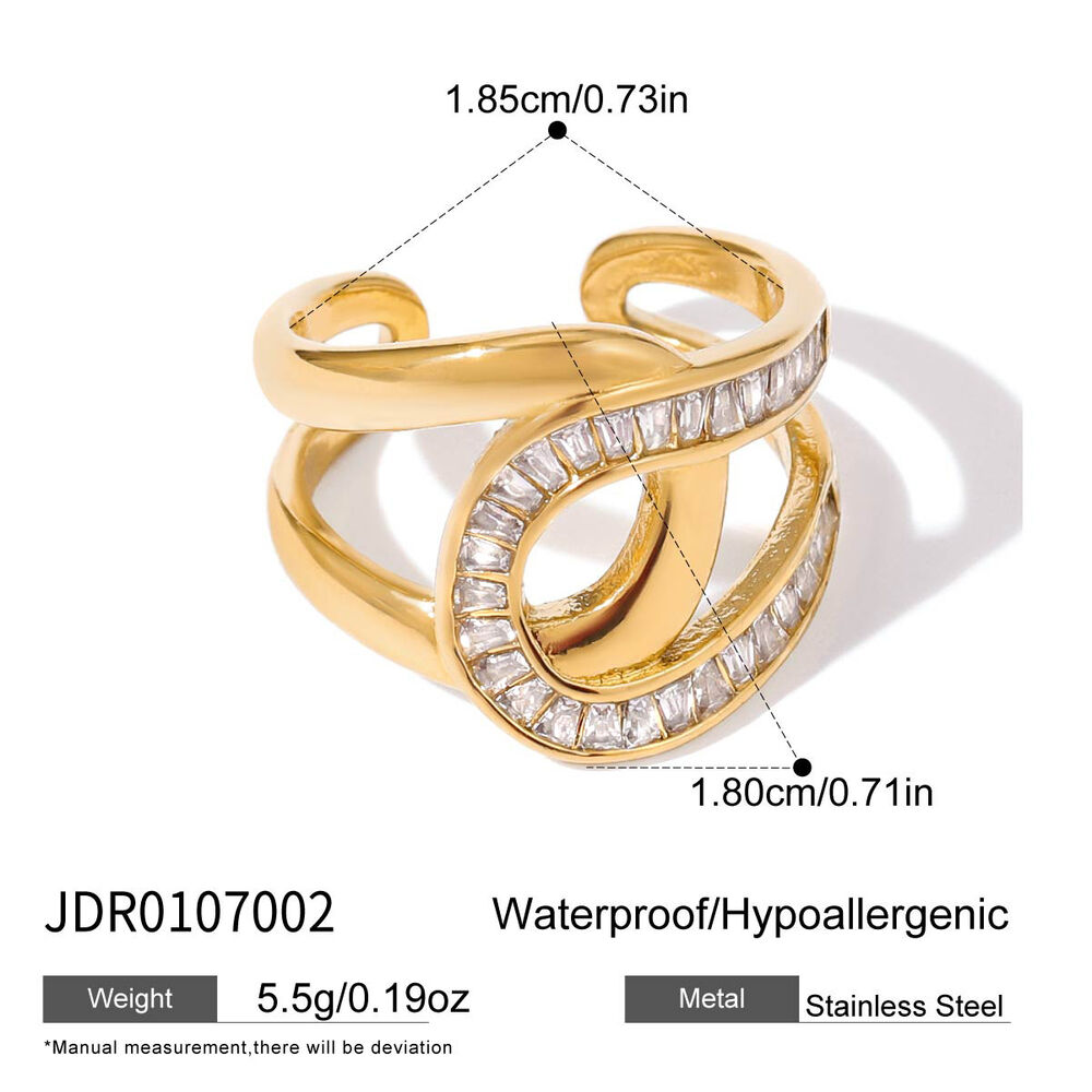 1 Stück Daily Twist Edelstahl wasserdichter Statement-Ring in Goldfarbe h5Bild2