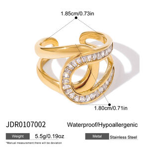 1 Stück Daily Twist Edelstahl wasserdichter Statement-Ring in Goldfarbe h5 Bild2