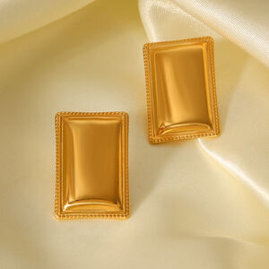 1 Pair Simple Series Daily Rectangle Stainless Steel Waterproof Gold Color Women's Stud Earrings h5 Picture5