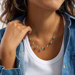 1 Piece Romantic Flower Calaite Stainless Steel Waterproof Gold Color Women's Pendant Necklaces h5 Picture4
