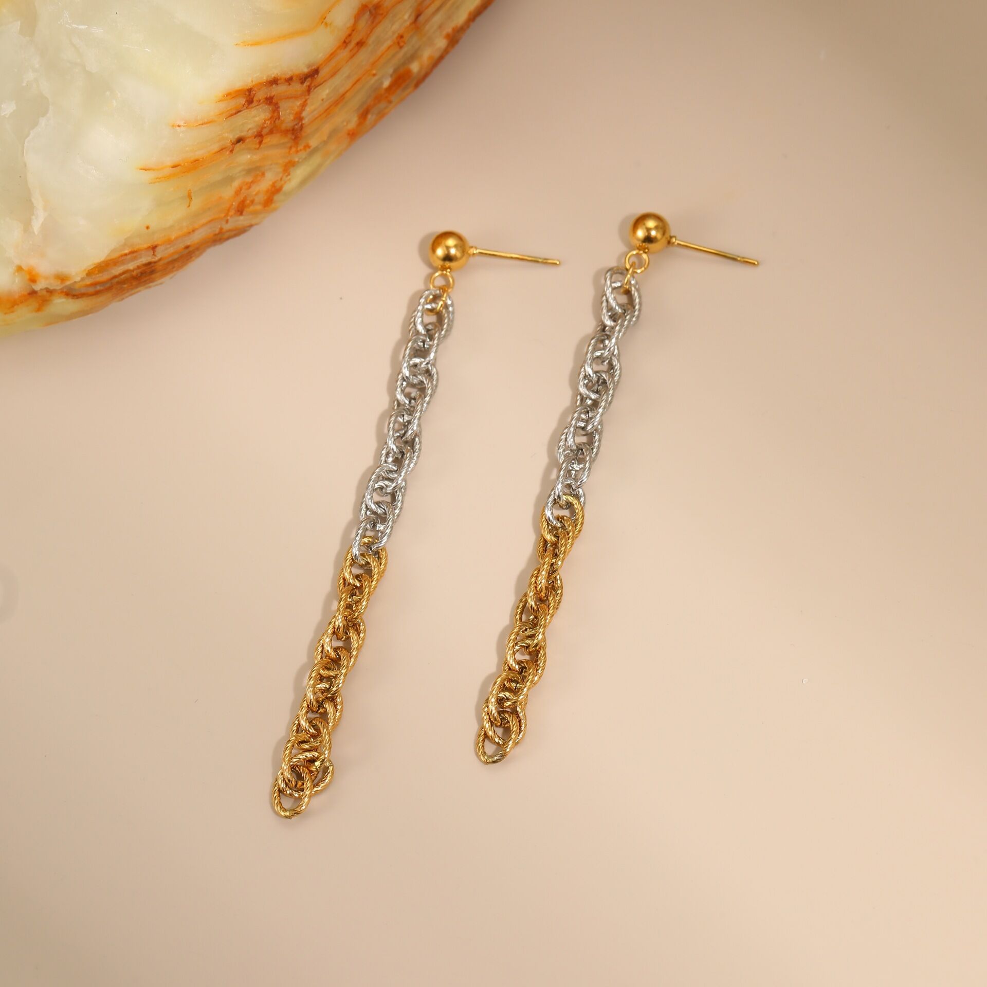 1 Piece  Daily Mixed Color Chain Stainless Steel Waterproof  Women's Chain Necklaces Picture4