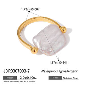 Designbare rechteckige Perlenringe aus wasserdichtem Edelstahl in Goldfarbe h5 Bild2