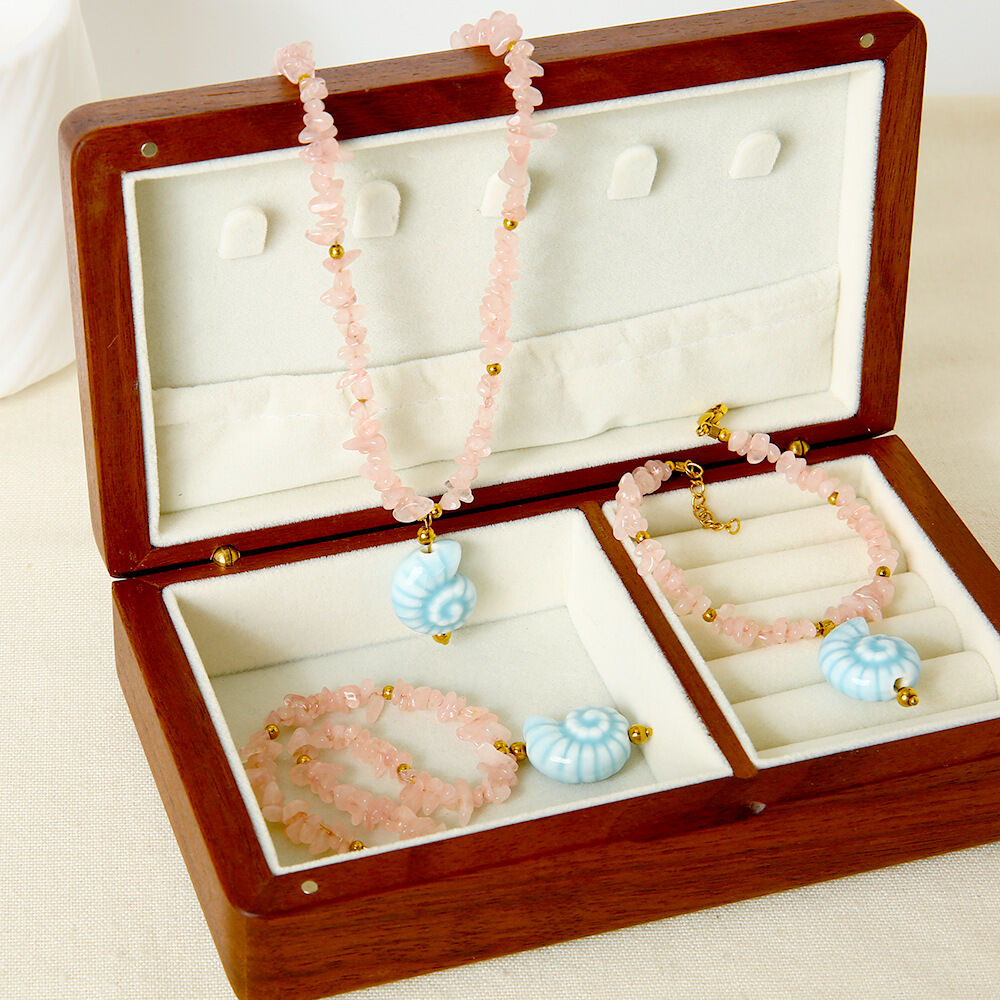 Sweet Natural Stones Ceramic Pendant Necklace Set