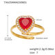 Txa354-Gold Heart Zircon Ring-Size 7 Picture5