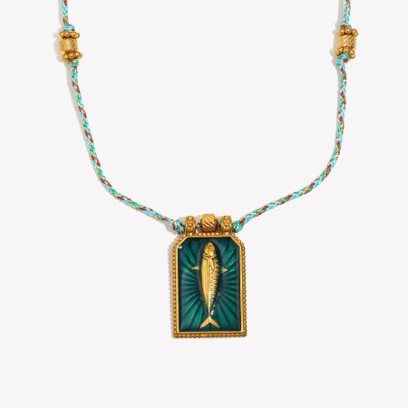 1 pezzo classico pesce tarocchi in acciaio inossidabile impermeabile color oro collane intrecciate da donna