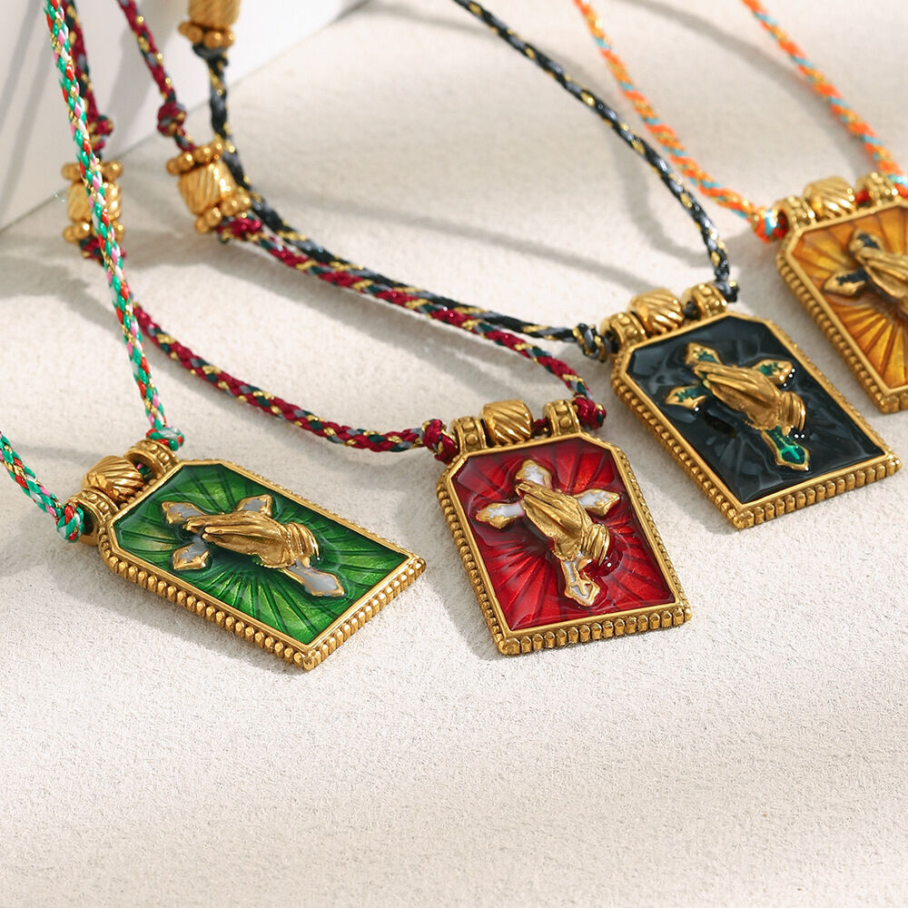 1 Stück elegante Tarot-Anhänger-Halskette aus wasserdichtem Edelstahl in Goldfarbe für Damen h5 Bild5