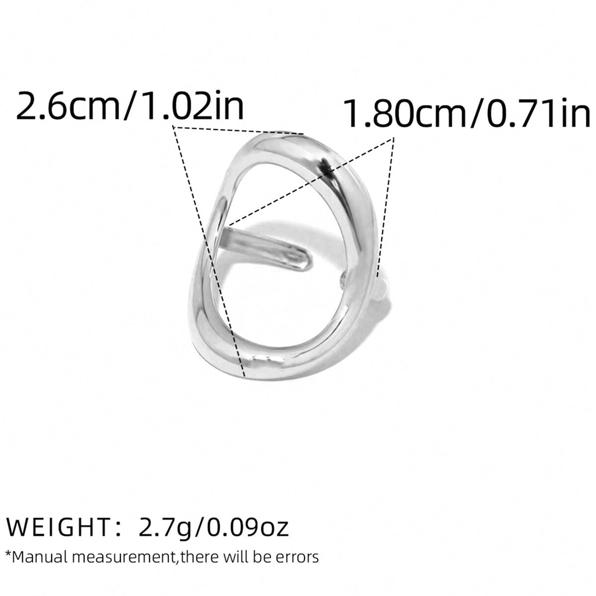 1 Piece  Retro Irregular Shape Stainless Steel Waterproof   Gold Color Women's  Statement Rings h5 