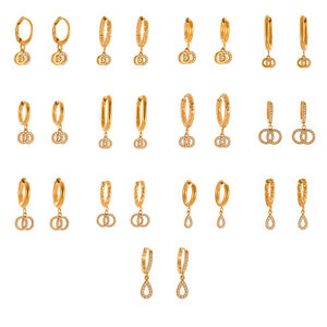 1 Pair Chic Droplet Stainless Steel Waterproof Gold Color Zircon Women's Drop Earrings h5 Picture6