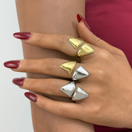 1 Piece Daily Irregular Shape Stainless Steel Waterproof Woemn's Statement Rings 2