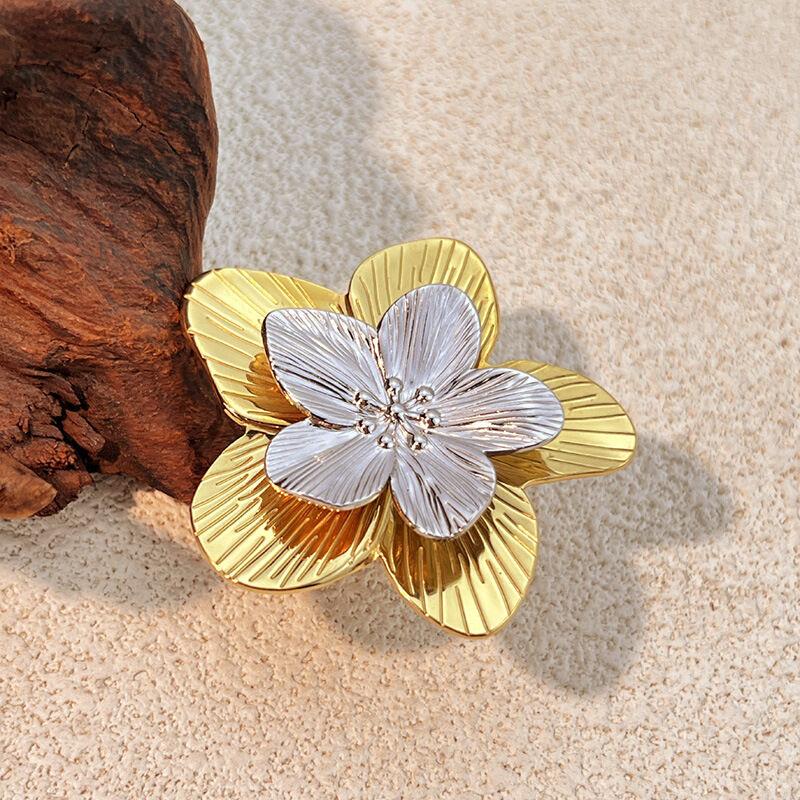 Flower Stainless Steel Waterproof MIxed Color Earring Set h5 Picture3