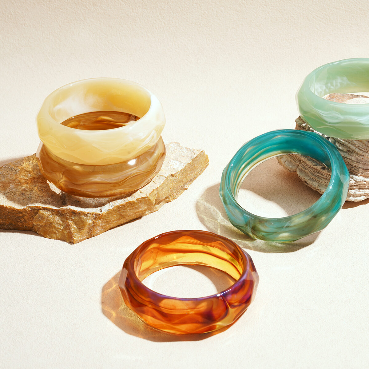 1 Piece Simple  Irregular   Gradient Color Acrylic Women's Bangles