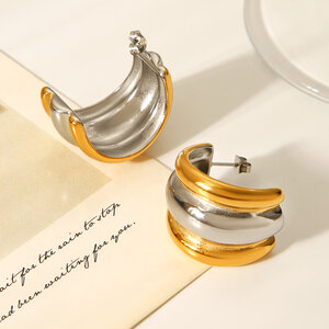 1 Pair Daily Mixed Gold Color And Silver Colors Women's Stud Earrings h5 Picture8