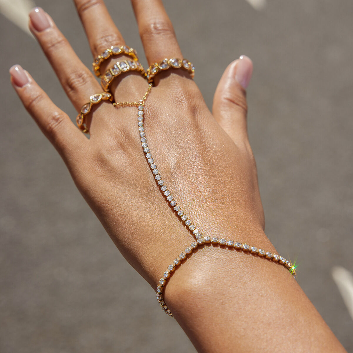 1 Piece Classic Geometric Stainless Steel Waterproof Gold Color Women's Gemstone Rings h5 Picture4