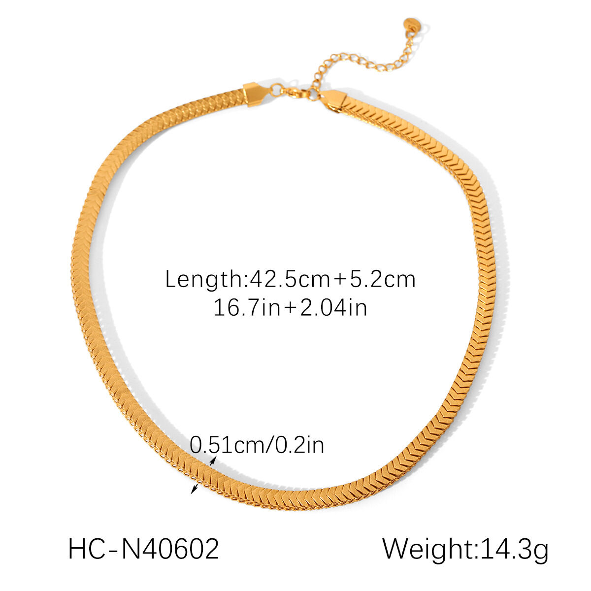 1 Piece Simple Solid Color Stainless Steel Waterproof Gold Color Women's Chain Necklaces Picture2