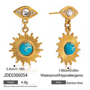 1 Paar klassische, wasserdichte Calaite-Ohrhänger aus Edelstahl in Goldfarbe für Damen h5 Bild2