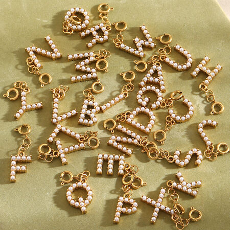 1 Piece Exquisite Letter Stainless Steel Waterproof Gold Color Women's Pendants 2