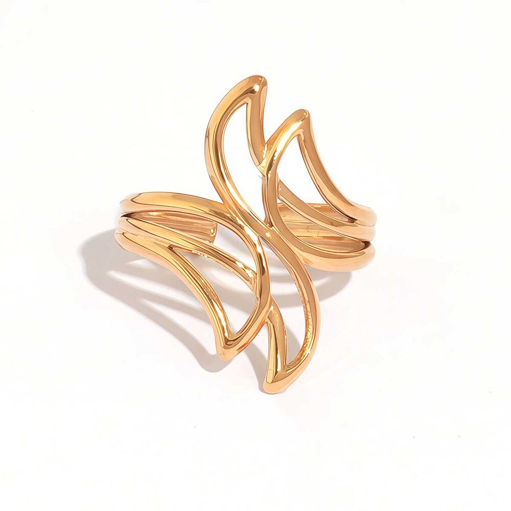 1 Piece Casual Irregular Shape Stainless Steel Waterproof Gold Color Statement Rings