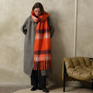 1 Piece Simple Soft Plaid Polyester Women's Winter Scarves h5 Picture2