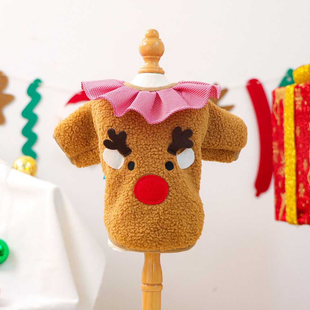 1 Parça Sevimli Noel Evcil Hayvan Peluş Mont h5Resim4