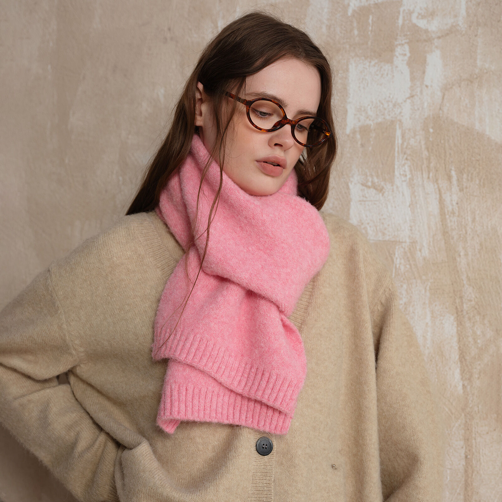 1 Piece Elegant Solid Color Synthetic Fiber Women's Winter Scarves h5 Picture3