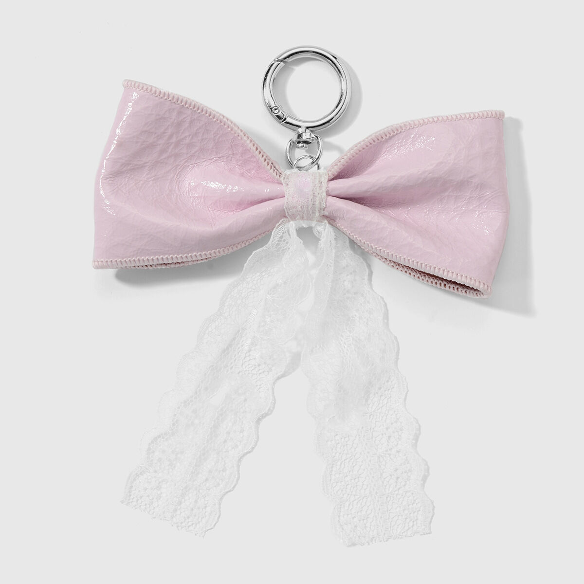 1 Stück Taschenanhänger aus Leder mit Schleife und Knoten 