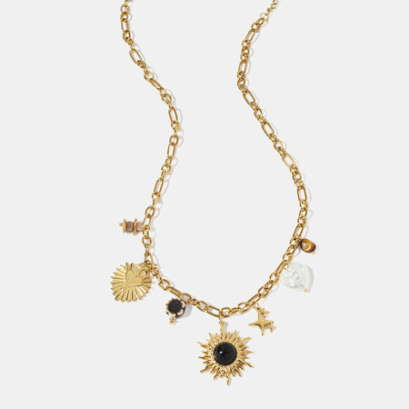 Heart&Sun Stainless Steel Waterproof Gold Color Pendant Necklaces