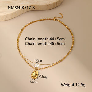 1 Piece Simple Elegant Irregular Shape Stainless Steel Waterproof Women's Layered Necklaces h5