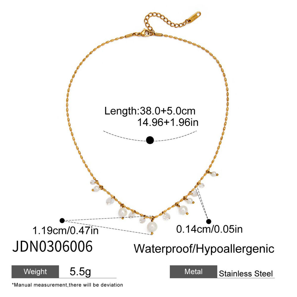 1 Piece Elegant Tassel Stainless Steel Waterproof Gold Color Women's Pendant Necklaces h5Picture2