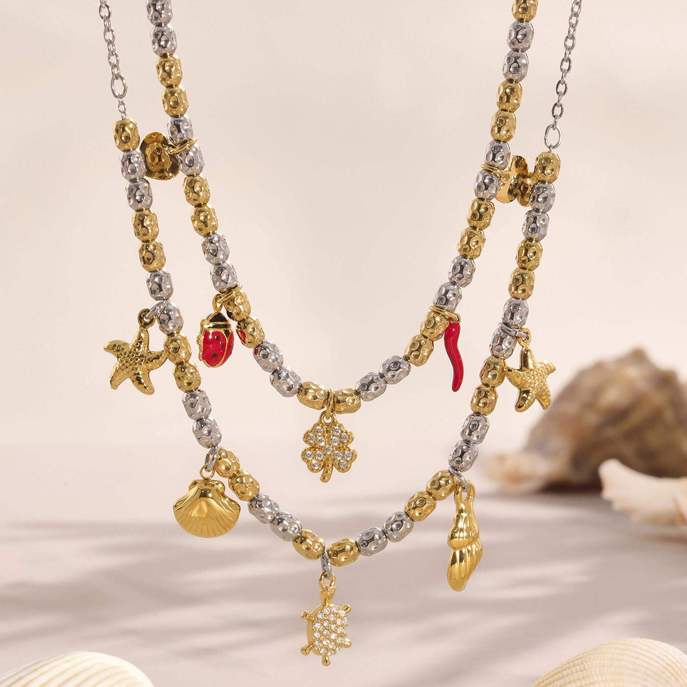 Luxurious Animal Stainless Steel Waterproof Gold Color Zircon Women's Jewelry Sets 2