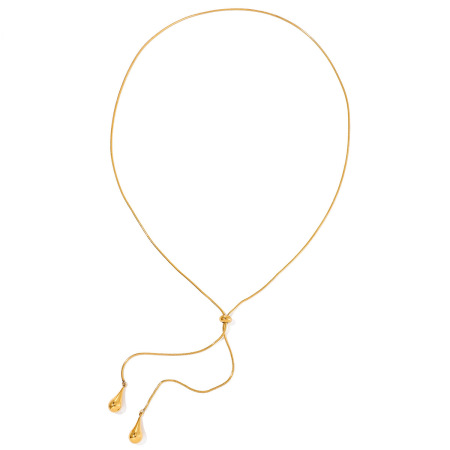 1 pezzo di splendida collana lunga da donna impermeabile in acciaio inossidabile con goccia giornaliera