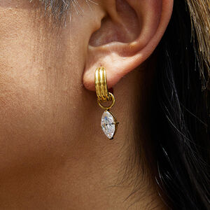 1 Pair Luxurious Droplet Stainless Steel Waterproof Gold Color Zircon Women's Drop Earrings h5 Picture5