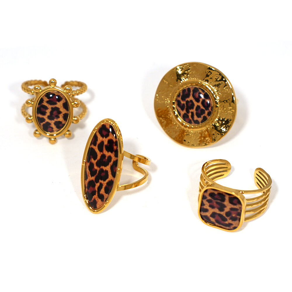 1 Piece Simple Irregular Shape Stainless Steel Waterproof Gold Color Women's Statement Rings Picture6