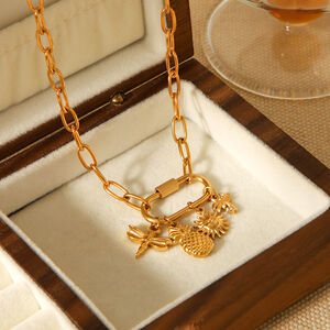 1 stuk Dagelijkse Dierenhanger, Roestvrij Staal, Waterdicht, Goudkleurig, Damesketting h5 Afbeelding4