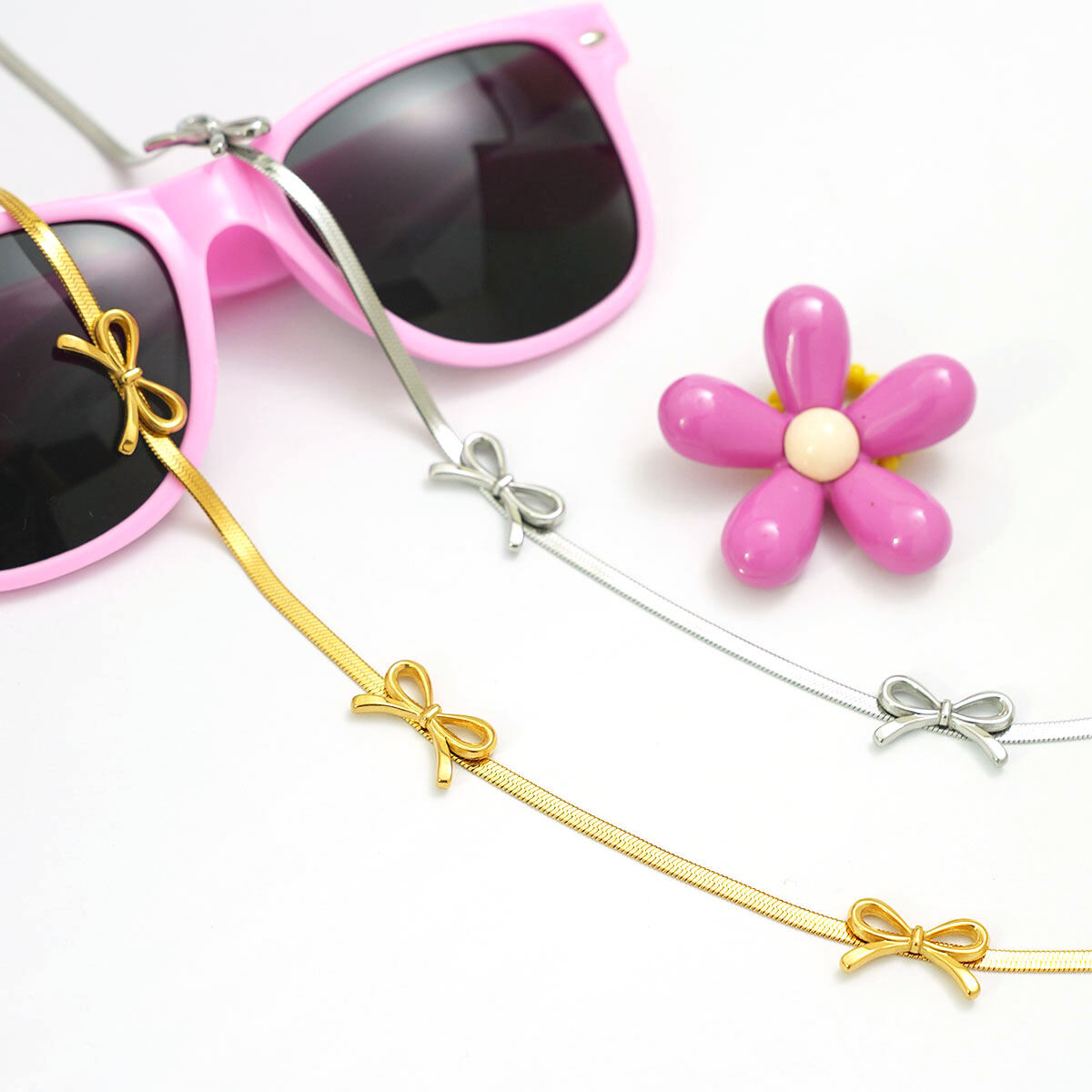 1 Piece Simple  Bow Knot Stainless Steel Waterproof  Women's Pendant Necklaces Picture4
