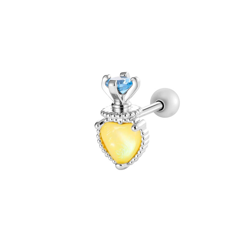 1 stuk hart koperen zirkoon piercing oorbel h5 