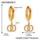 Q047-Golden Double Ring Zircon Earrings Picture9