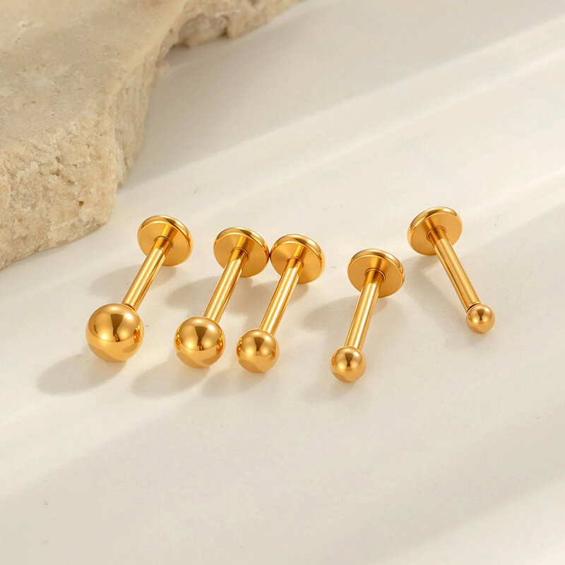 1 Stück wasserdichter Ohrring aus Edelstahl in Goldfarbe Bild3