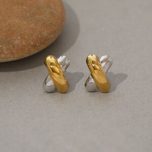 1 Piece Simple Series Daily Patchwork Stainless Steel Waterproof Gold Color Women's Stud Earrings h5 Picture6