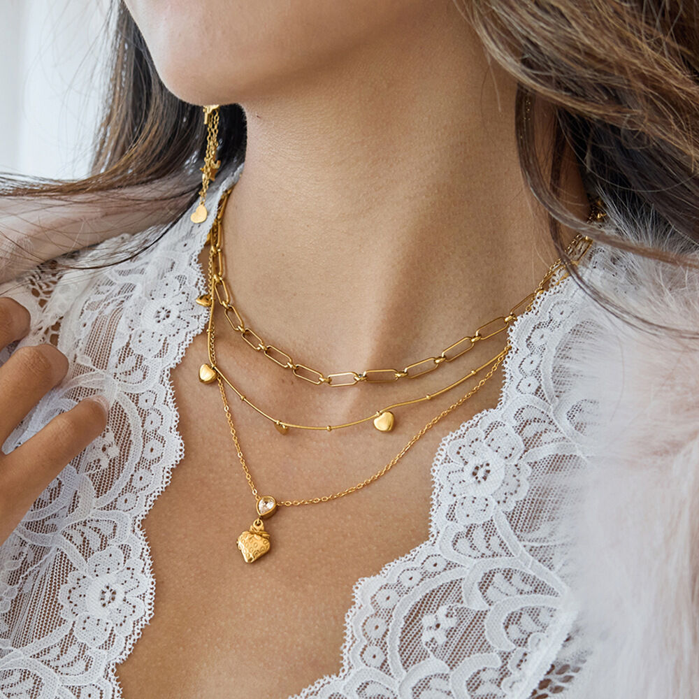 1 Piece Sweet Droplet Strawberry Stainless Steel Waterproof Gold Color Women's Pendant Necklaces h5 Picture3