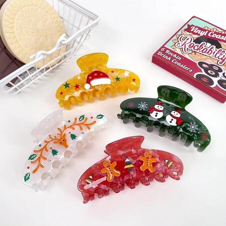 1 Piece Romantic Series Cute Christmas Acrylic Women's Hair Claws 2