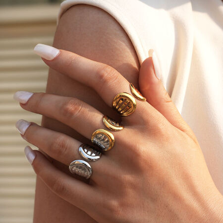 1 Piece Simple Irregular Shape Stainless Steel Waterproof Women's Statement Rings