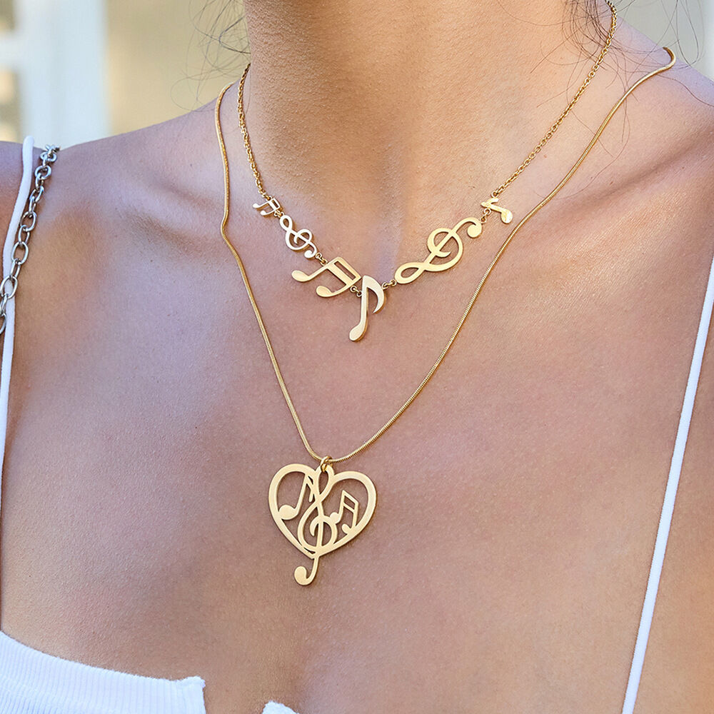 1 pezzo di collana con ciondolo da donna color oro impermeabile in acciaio inossidabile con nota romantica