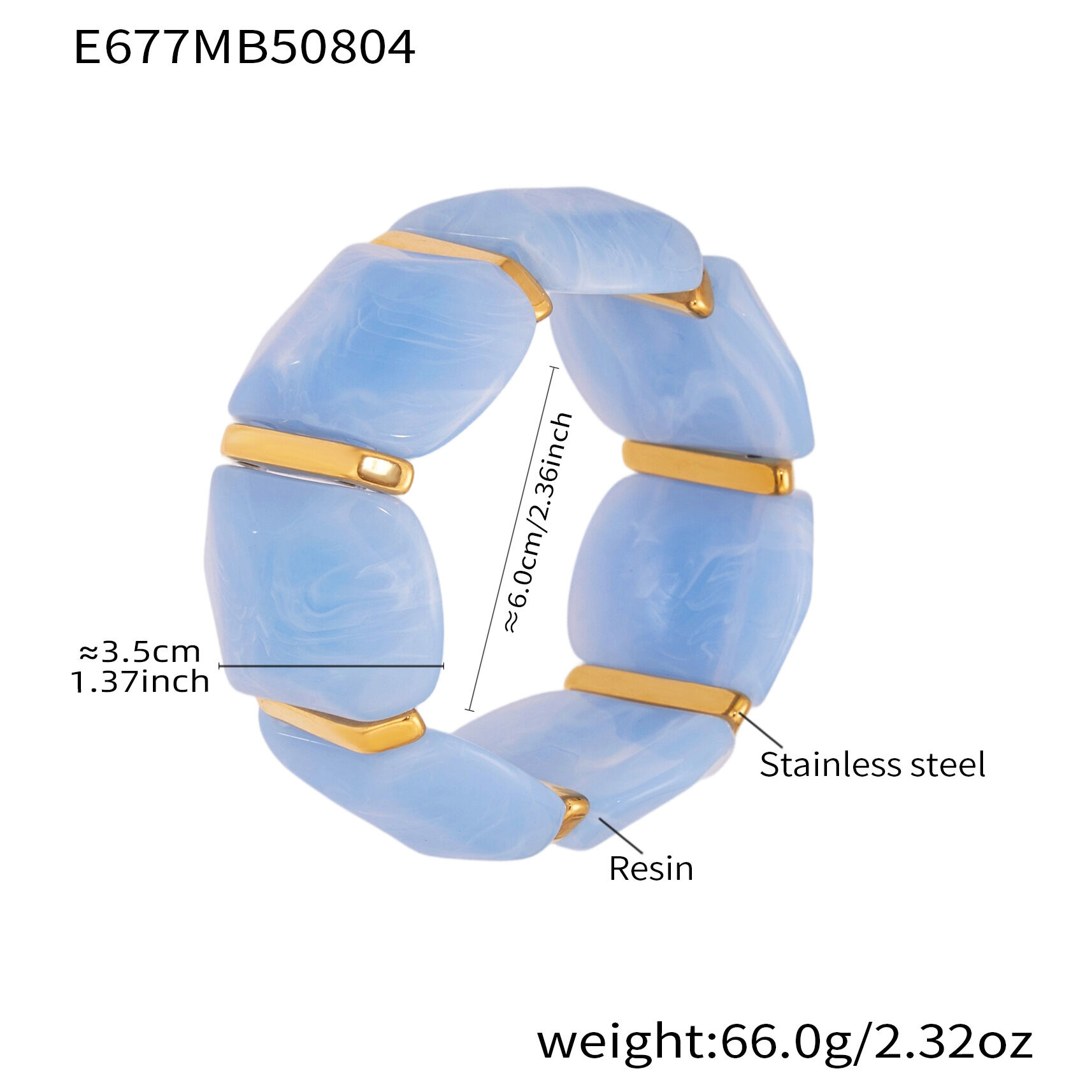E677-Blaues Armband 60mm Bild3