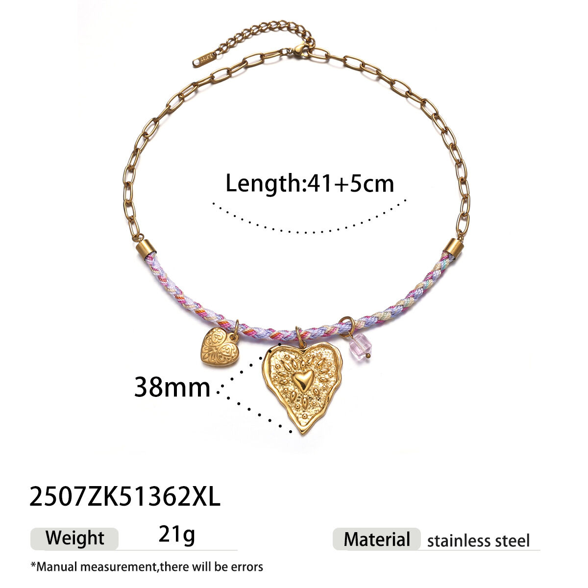 1 Piece Sweet Heart Sun Clover Stainless Steel Waterproof Gold Color Pendant Necklace h5 