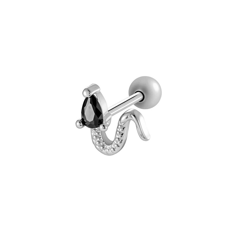 1 Stück Schlange Schmetterling Kupfer Gold Farbe Zirkon Piercing Ohrring
