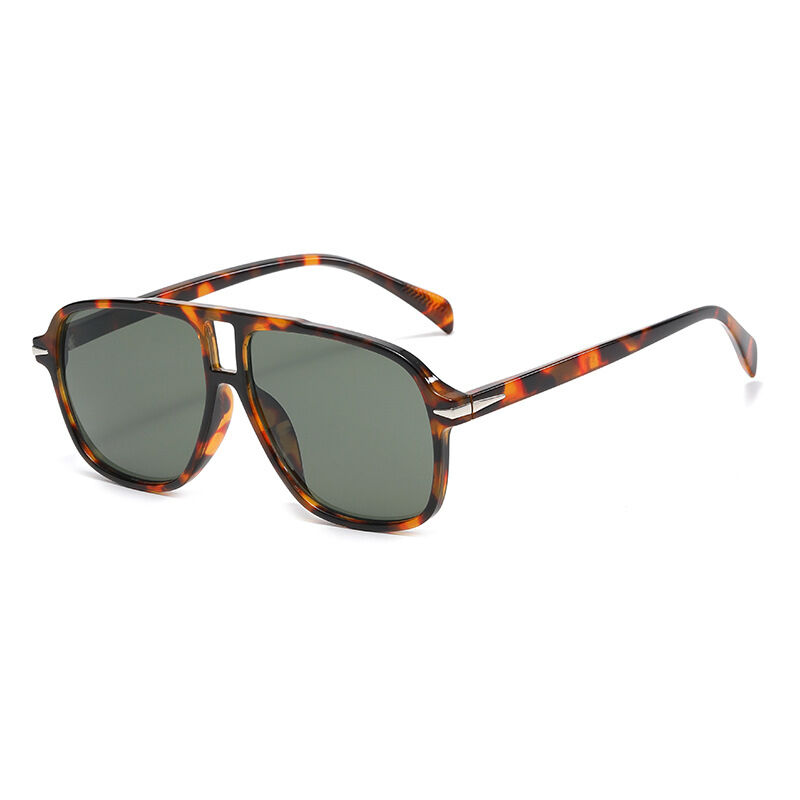 1 par de gafas de sol estilo aviador retro de moda marrón para mujer Imagen3