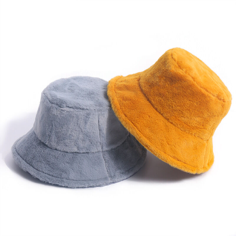 1 Piece Solid Color Plush Fisherman's Hat 2