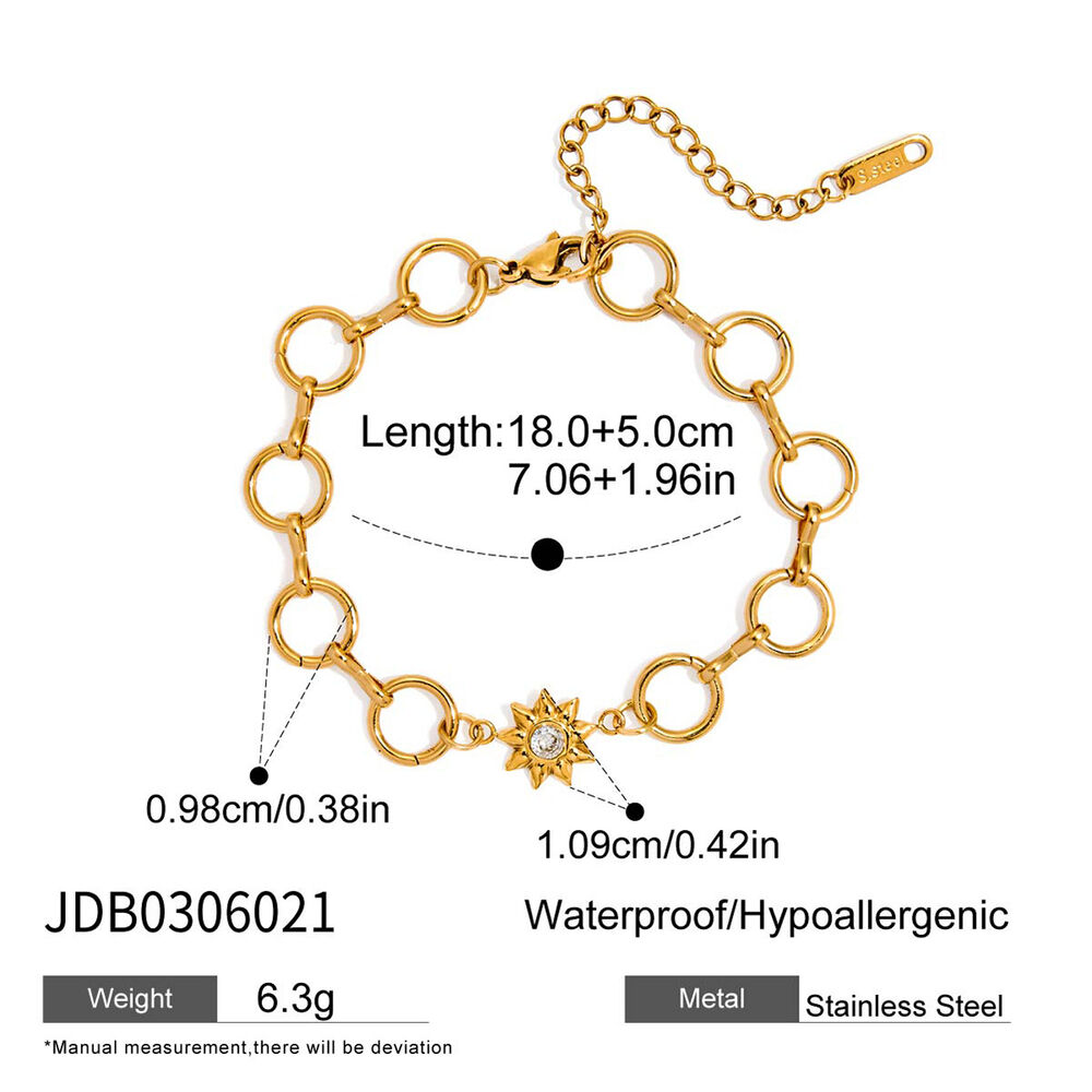 Classic Sun Stainless Steel Waterproof Gold Color Women's Jewelry Sets h5Picture2