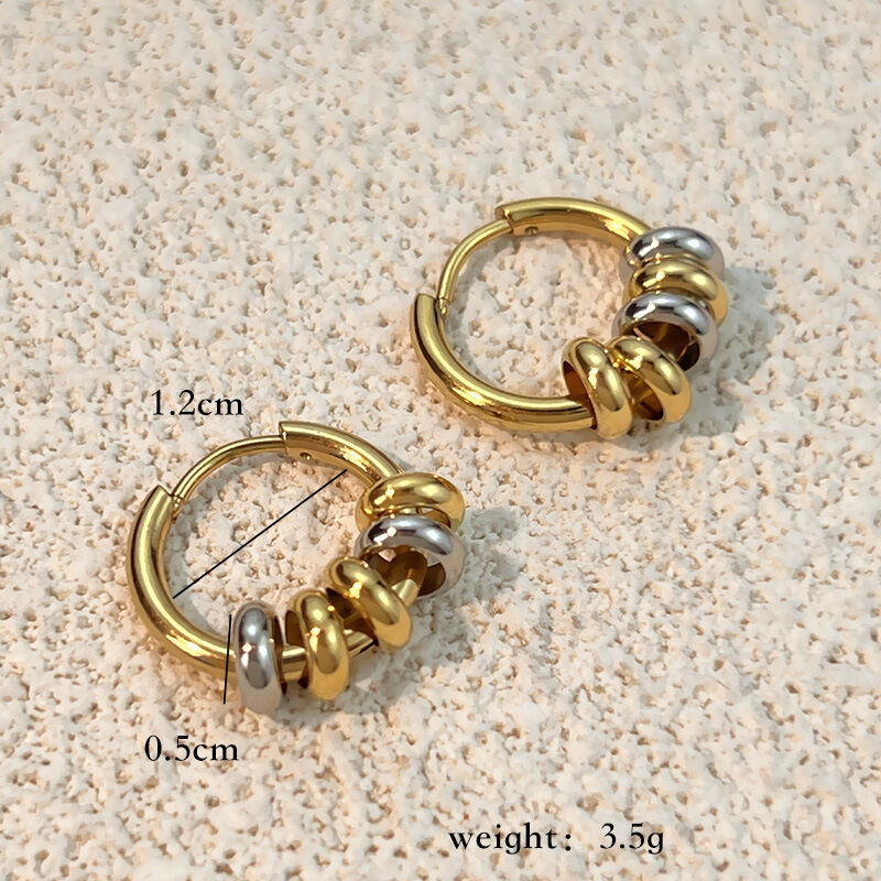 1 Pair Classic Mixed Gold Stainless Steel Waterproof Drop Earrings h5 Picture3