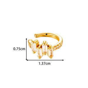 1 Piece Copper Gold Color Zircon Ear Cuffs h5 Picture2